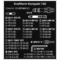 Set de scule 52 piese Kraftform Kompakt 100 Wera_3