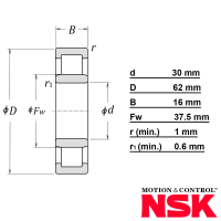 Подшипник NU206ET NSK_1